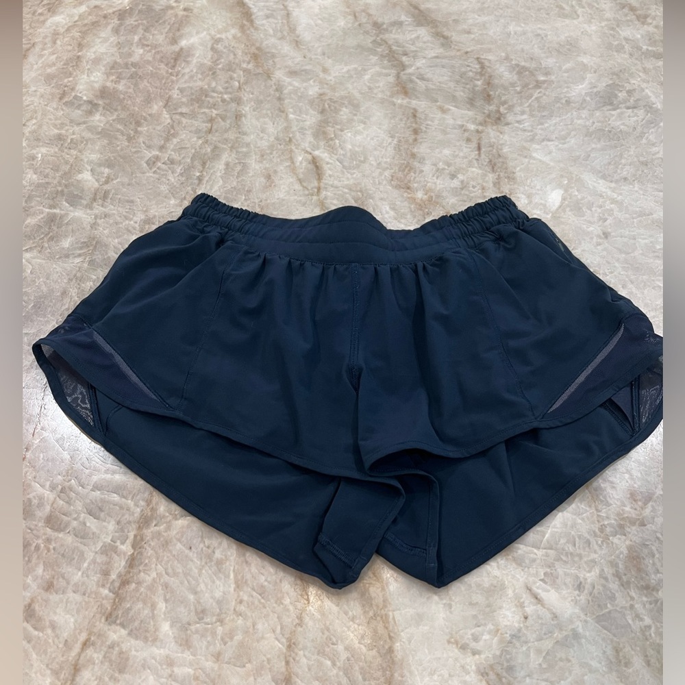Navy Lulu Hotty Hot shorts size 2